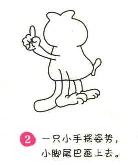 加菲貓簡(jiǎn)筆畫(huà)畫(huà)法步驟02