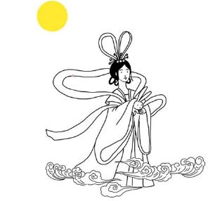 卡通嫦娥仙子簡筆畫畫法步驟05