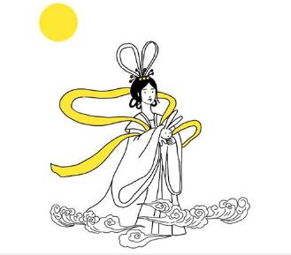 卡通嫦娥仙子簡筆畫畫法步驟06
