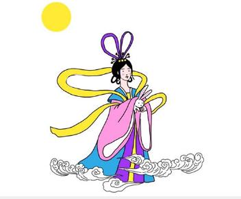 卡通嫦娥仙子簡筆畫