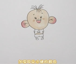 大耳朵圖圖簡(jiǎn)筆畫畫法步驟03