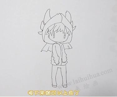 小嗝嗝簡筆畫畫法步驟02