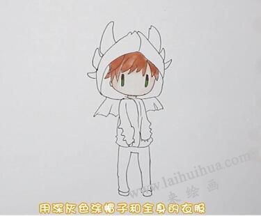 小嗝嗝簡筆畫畫法步驟03