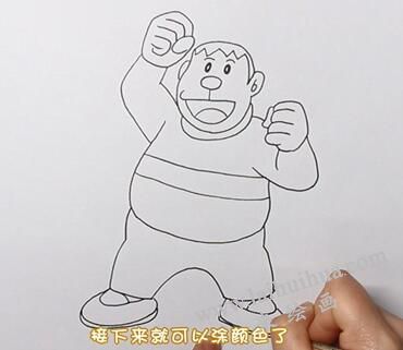胖虎簡筆畫畫法步驟03