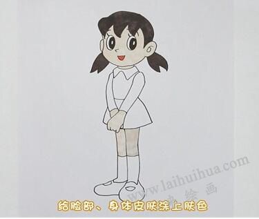 靜香簡筆畫畫法步驟04