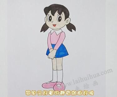 靜香簡筆畫畫法步驟05