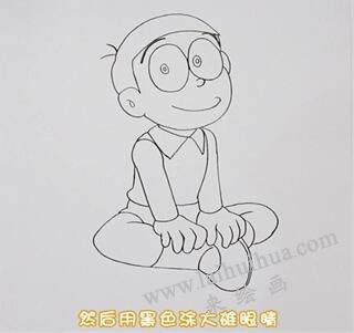 大雄簡筆畫畫法步驟02