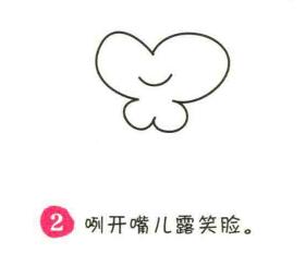 蝴蝶花簡筆畫畫法步驟02