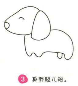 小狗簡筆畫畫法步驟03