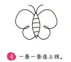 蝴蝶簡筆畫畫法步驟04