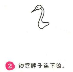 仙鶴簡筆畫畫法步驟02