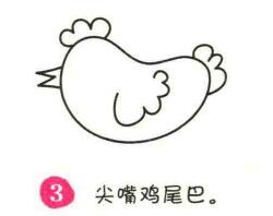母雞簡筆畫畫法步驟03