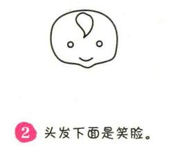 嬰兒簡筆畫畫法步驟02