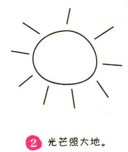太陽簡筆畫畫法步驟02