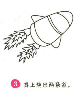 火箭簡(jiǎn)筆畫畫法步驟03