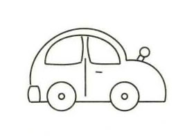 小汽車簡(jiǎn)筆畫畫法步驟（二）