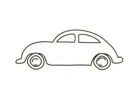 小汽車簡(jiǎn)筆畫畫法步驟（三）