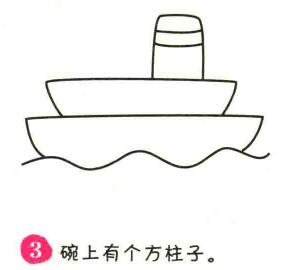 輪船簡筆畫畫法步驟03