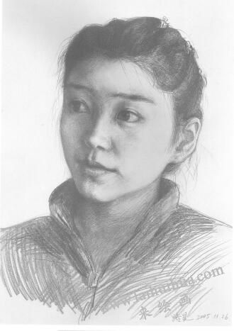 素描肖像畫步驟分解一04