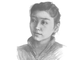 素描肖像畫步驟分解一（女子）
