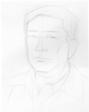 素描肖像畫步驟分解三（中年男子）01