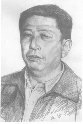 素描肖像畫步驟分解三（中年男子）04