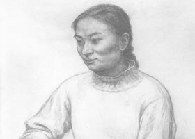中年女子素描肖像畫作品（一）