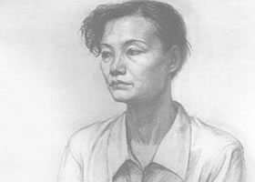中年女子素描肖像畫作品（二）