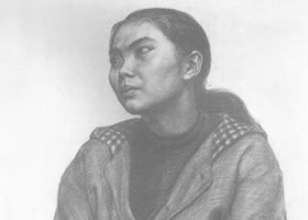 中年女子素描肖像畫(huà)作品（四）