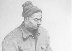 中年男子素描肖像畫(huà)作品（四）