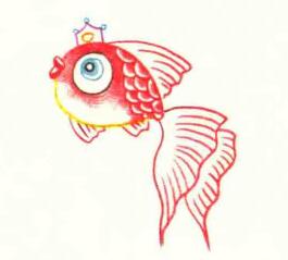 金魚色鉛筆畫畫法步驟03