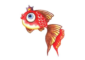 金魚色鉛筆畫