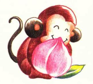 猴子色鉛筆簡(jiǎn)筆畫(huà)畫(huà)法步驟06