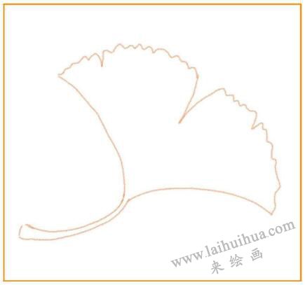 兩片樹葉兒童蠟筆畫畫法步驟01（第二片樹葉）