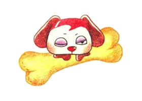 狗狗的色鉛筆簡筆畫