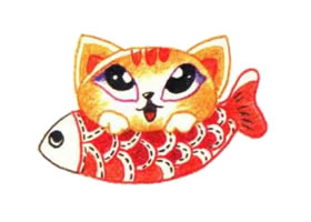 貓的色鉛筆簡筆畫