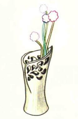 花瓶色鉛筆簡(jiǎn)筆畫(huà)畫(huà)法步驟04