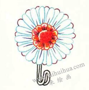 粘鉤色鉛筆簡筆畫畫法步驟04