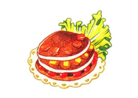粗糧煎餅色鉛筆簡筆畫