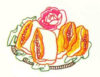 肉夾饃色鉛筆簡(jiǎn)筆畫(huà)畫(huà)法步驟03