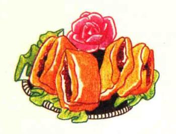 肉夾饃色鉛筆簡(jiǎn)筆畫(huà)畫(huà)法步驟05