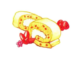 蛋糕卷色鉛筆簡筆畫