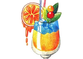 酒水飲料色鉛筆簡筆畫