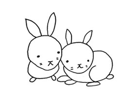 兔子簡筆畫作品圖片（八）