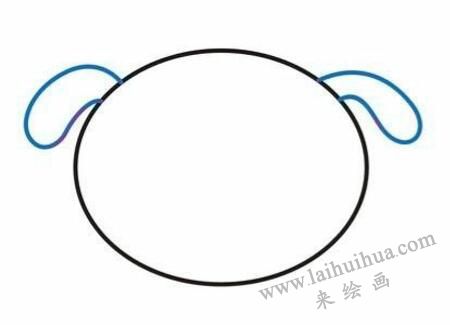 可愛(ài)的小狗兒童簡(jiǎn)筆畫(huà)步驟02