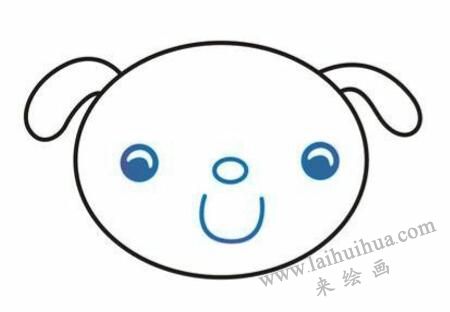 可愛(ài)的小狗兒童簡(jiǎn)筆畫(huà)步驟03
