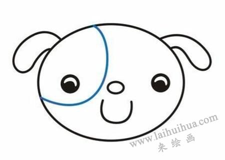 可愛(ài)的小狗兒童簡(jiǎn)筆畫(huà)步驟04