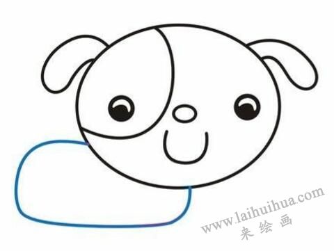 可愛(ài)的小狗兒童簡(jiǎn)筆畫(huà)步驟05