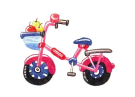 自行車色鉛筆簡筆畫