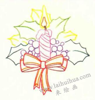 圣誕節(jié)的色鉛筆簡(jiǎn)筆畫畫法步驟02